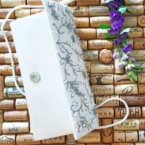 Valerie Steven's Wedding Appro White Beaded Art Deco & Vintage Style Clutch - Picture 5 of 5